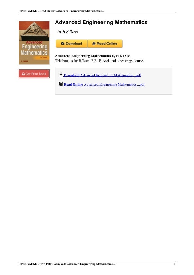 Advanced Engineering Mathematics Ebook